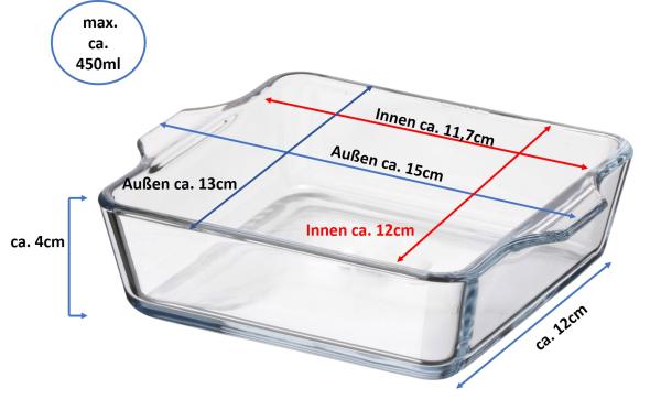 Mini Auflaufform 15cm x 13cm - 2er Set
